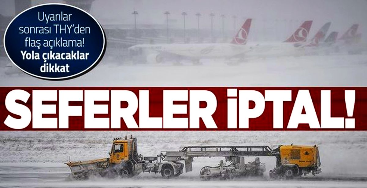Türk Hava Yolları, 'hava muhalefeti' nedeniyle 180 seferini iptal etti..!